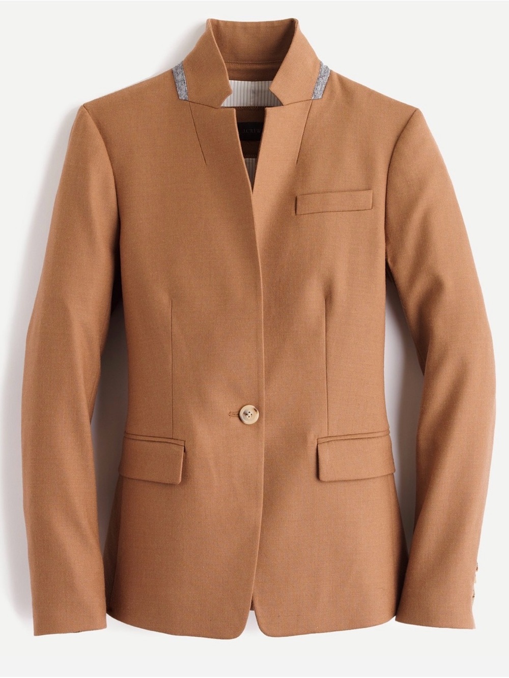 NWOT J. Crew regent blazer Camel Single-Button Notchless Blazer size 0
